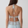 Top halter de croché Miley – Azul aguamarina claro Top halter de croché Miley – Azul aguamarina claro