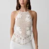 Top halter de croché Miley – Marfil Top halter de croché Miley – Marfil