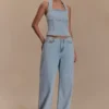 Top halter de Denim Dayna – Azul claro Top halter de Denim Dayna – Azul claro