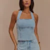 Top halter de Denim Dayna – Azul claro Top halter de Denim Dayna – Azul claro