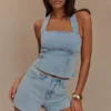 Top halter de Denim Dayna – Azul claro Top halter de Denim Dayna – Azul claro