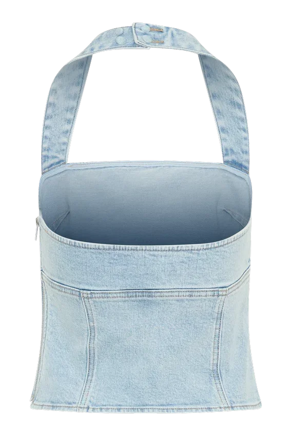 Top halter de Denim Dayna – Azul claro Top halter de Denim Dayna – Azul claro