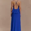 Top halter de gasa Korra – Azul cobalto Top halter de gasa Korra – Azul cobalto