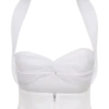 Top halter de gasa y lino Talia – Blanco Top halter de gasa y lino Talia – Blanco