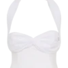 Top halter de gasa y lino Talia – Blanco Top halter de gasa y lino Talia – Blanco
