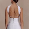 Top halter de gasa y lino Talia – Blanco Top halter de gasa y lino Talia – Blanco
