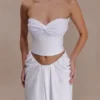 Top halter de gasa y lino Talia – Blanco Top halter de gasa y lino Talia – Blanco