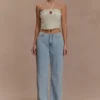 Top halter de punto con perlas Aletta – Marfil Top halter de punto con perlas Aletta – Marfil