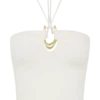 Top halter de punto Dimitri con detalles metálicos – Marfil