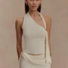 Top halter de punto Xanthia – Marfil