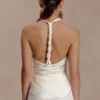 Top halter de satén Bianca – Marfil Top halter de satén Bianca – Marfil
