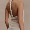 Top halter de satén Bianca – Marfil Top halter de satén Bianca – Marfil