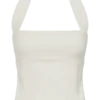Top halter de traje Amelita – Marfil