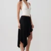 Falda midi tipo pañuelo de modal Talise – Negro Falda midi tipo pañuelo de modal Talise – Negro