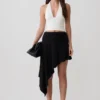 Falda midi tipo pañuelo de modal Talise – Negro Falda midi tipo pañuelo de modal Talise – Negro