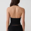Top halter fruncido de modal Peregrine – Negro