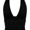 Top halter fruncido de modal Peregrine – Negro