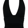 Top halter fruncido de modal Peregrine – Negro