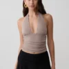 Top halter fruncido de modal Peregrine – Neutro Top halter fruncido de modal Peregrine – Neutro