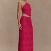 Falda midi Kensley Broderie – Dragonfruit Falda midi Kensley Broderie – Dragonfruit