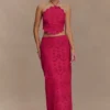Falda midi Kensley Broderie – Dragonfruit Falda midi Kensley Broderie – Dragonfruit