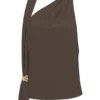 Top halter Marina con detalles metálicos – Marrón cacao Top halter Marina con detalles metálicos – Marrón cacao