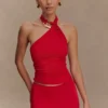Top halter Mariposa Slinky – Rojo