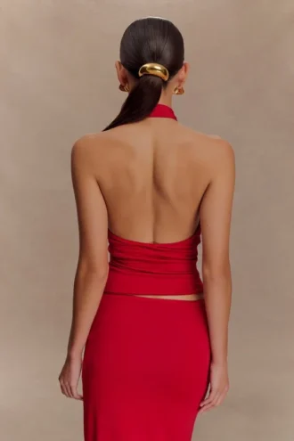 Top halter Mariposa Slinky – Rojo