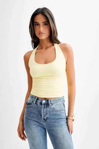 Top halter reciclado Marie – Sorbete de limón