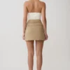 Falda con doble cinturón Marielle – Gris topo Falda con doble cinturón Marielle – Gris topo