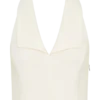 Top halter sin mangas con cuello Calla – Marfil