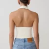 Top halter sin mangas con cuello Calla – Marfil
