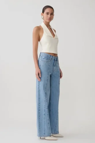 Vaqueros Roy de talle medio y pierna ancha – Denim azul clásico