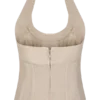 Top halter tipo corsé de Denim Meadow – Lavado a la piedra