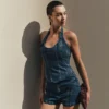 Top halter tipo corsé de Meadow Denim – Azul oscuro Top halter tipo corsé de Meadow Denim – Azul oscuro