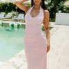 Top halter tipo corsé Meadow – Rosa caramelo Top halter tipo corsé Meadow – Rosa caramelo
