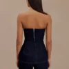 Top largo de Denim sin tirantes Madelyn – Azul índigo Top largo de Denim sin tirantes Madelyn – Azul índigo
