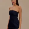 Top largo de Denim sin tirantes Madelyn – Azul índigo Top largo de Denim sin tirantes Madelyn – Azul índigo