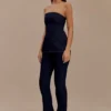 Top largo de Denim sin tirantes Madelyn – Azul índigo Top largo de Denim sin tirantes Madelyn – Azul índigo