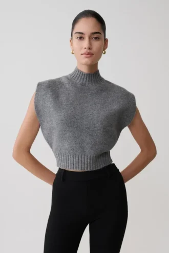Top oversize de punto Niko – Gris carbón