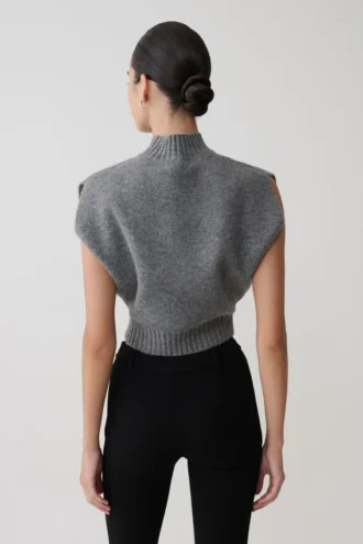 Top oversize de punto Niko – Gris carbón