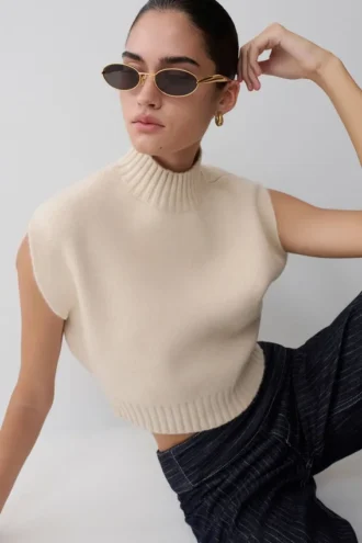Top oversize de punto Niko – Marfil