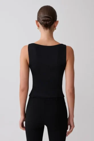 Top sin mangas Millie Twist – Negro