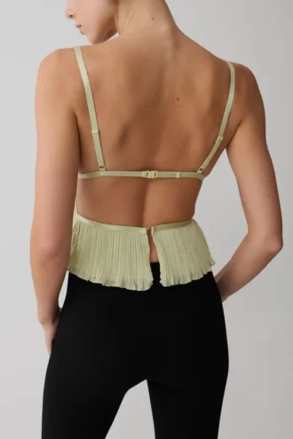Top sin mangas plisado Lilou – Salvia
