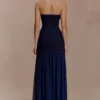 Top sin tirantes con pespuntes de Tully en Denim – Azul índigo