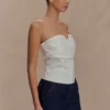 Top sin tirantes de algodón Zillah – Blanco Top sin tirantes de algodón Zillah – Blanco