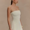 Top sin tirantes de punto tipo vendaje Anette – Marfil