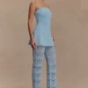 Pantalones de punto de ganchillo Trena – Azul cielo