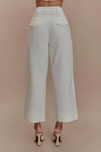 Vaqueros cropped de pierna ancha Kaitlyn – Blanco Vaqueros cropped de pierna ancha Kaitlyn – Blanco