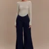 Vaqueros de Denim acampanados de pierna ancha Jen – Azul índigo
